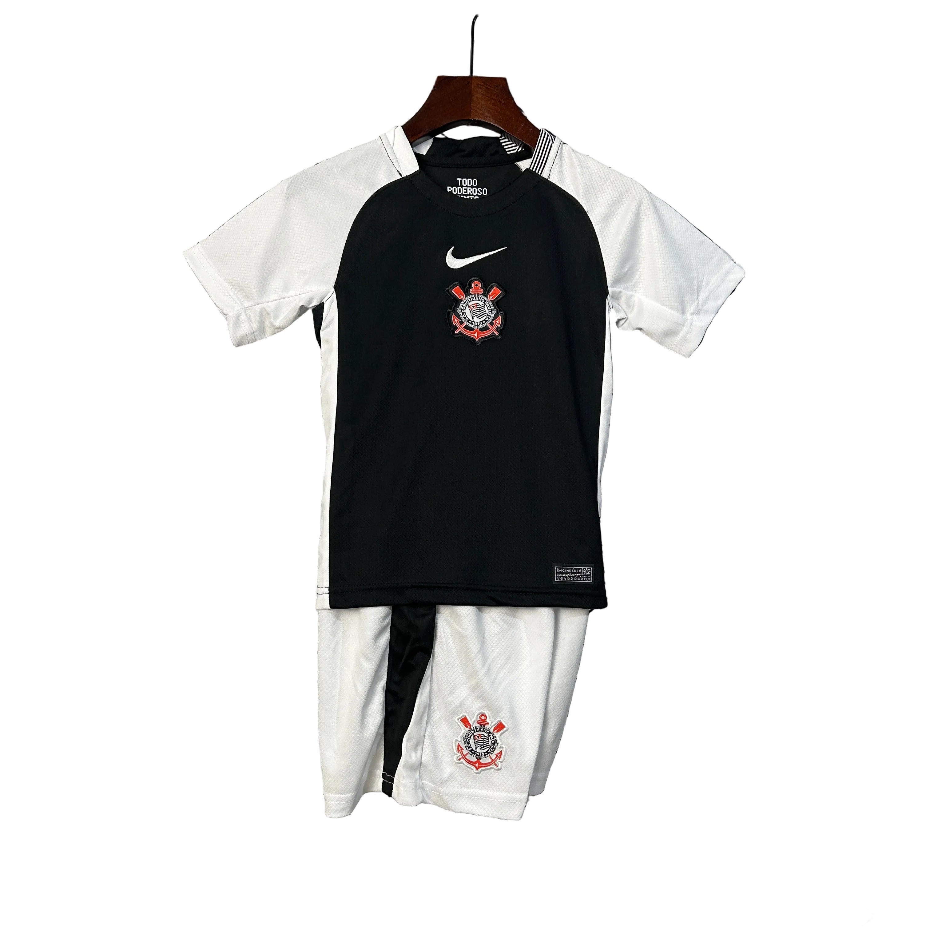 KIT INFANTIL DO CORINTHIANS 25/26 PRETO E BRANCO