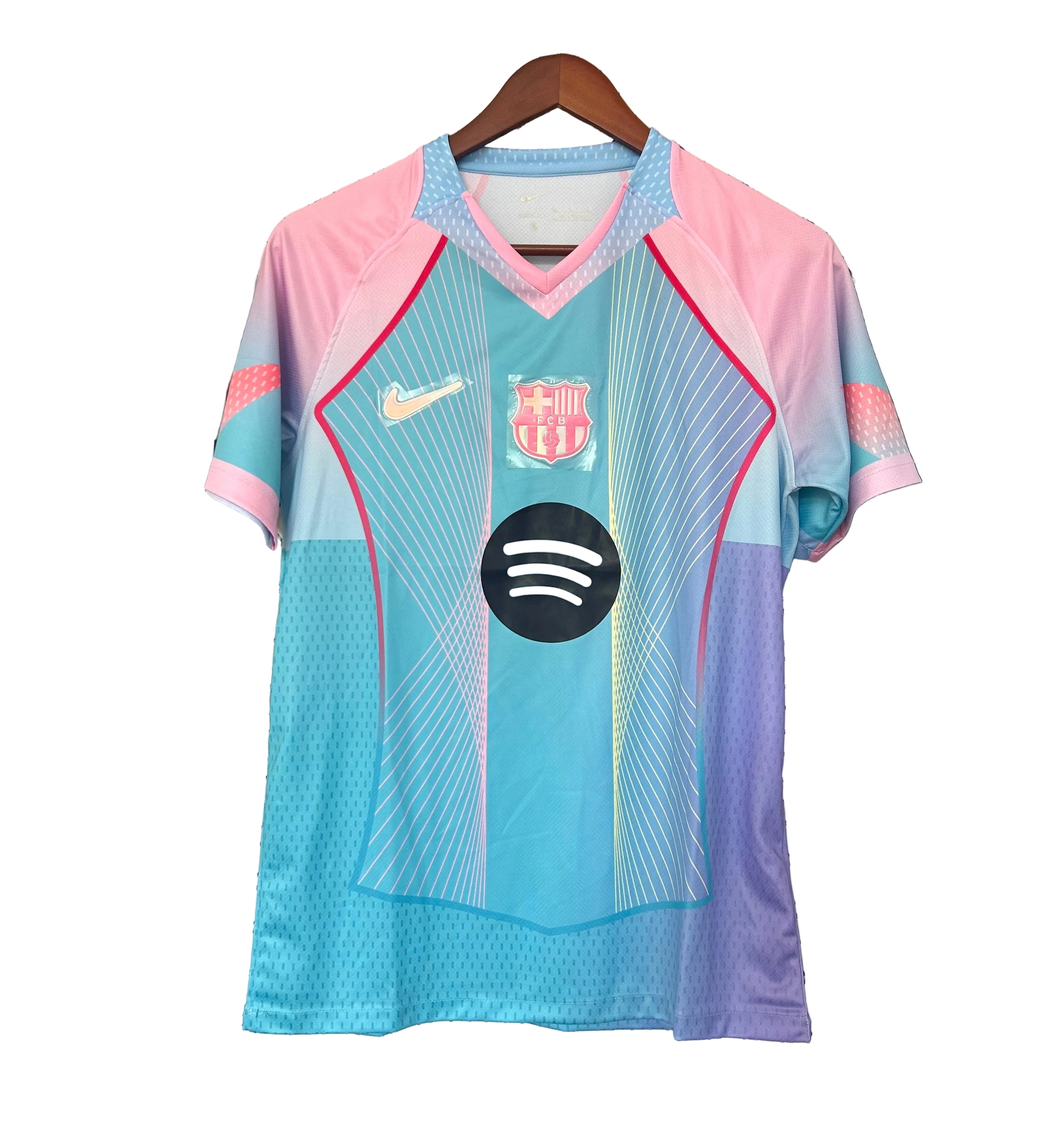CAMISOLA DO BARCELONA 25/26 EDIÇÃO ESPECIAL AZUL E ROSA