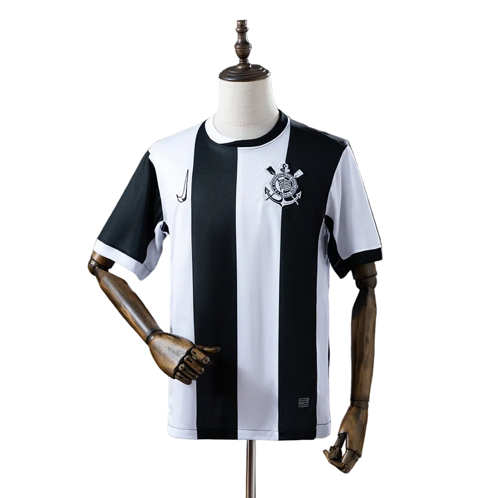 CAMISOLA DO CORINTHIANS 24/25 LISTAS PRETO E BRANCO