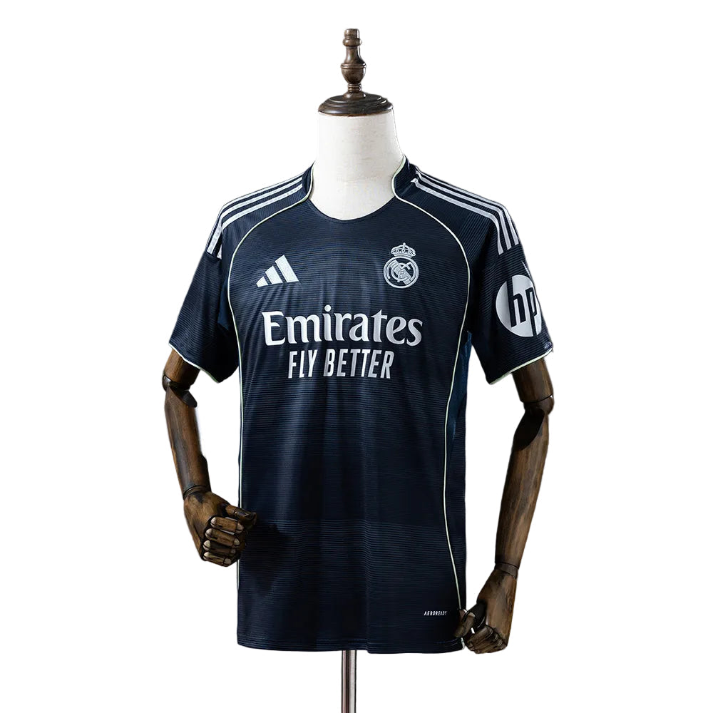 CAMISOLA DO REAL MADRID 25/26 PRETO E BRANCO